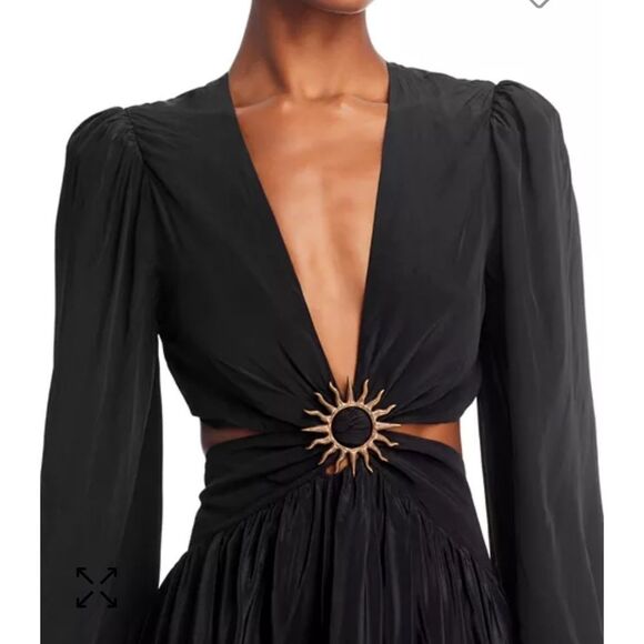 FARM Rio Black Long Sleeve Cut Out Maxi Dress - Picture 4 of 7